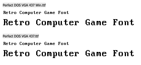 Retro Computer Game Fonts - DOS VGA